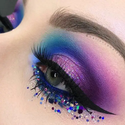Color-Blocked Jewel Pop Makeup