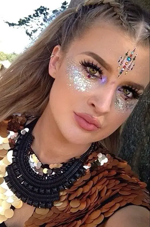 Holographic Glitter Wings Jewel Makeup
